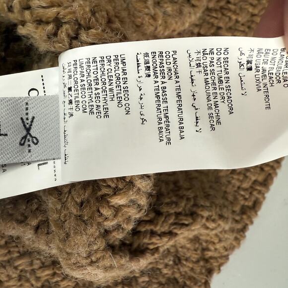 Cortefiel Sweater Coat Womens Large Brown Knit Double Breasted Button Wool Blend - Picture 8 of 12